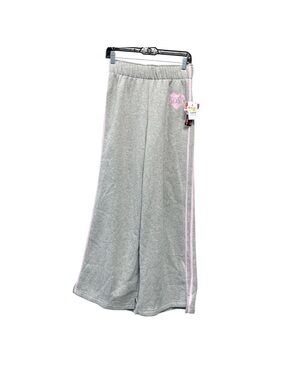 Source Unknown Gray Wide Leg Sweatpants with Pink Trim